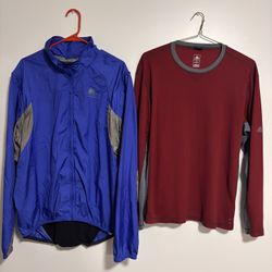 (2-LOT) Nike ACG Mens LARGE 1 Base Layer Long-sleeve 3 Outer Layer Windbreaker