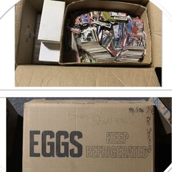 Big egg box full of thousands of sports cards - baseball, basketball and football - mostly from the 90s - $50 for all 