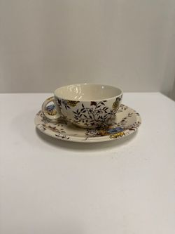 Vernon Kilns Santa Barbara Floral Pattern Porcelain Teacup Set