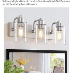 Brush Nickel Bathroom light Fixture ….. Nice …😎😎😎