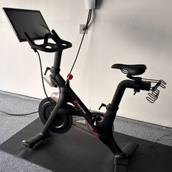 Peloton Bike + Mat + 3lb Weights