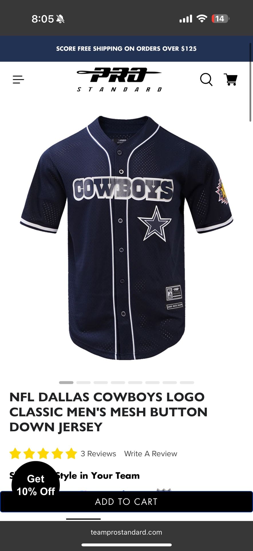 Cowboys Baseball Style Jersey