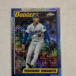 2025 Topps Chrome 1990 35th Anniversary Blue Mojo Yoshinobu Yamamoto