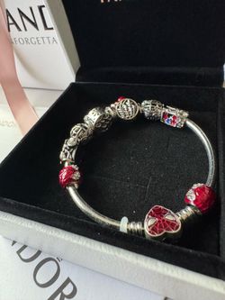 19cm Red Spider Charm Bracelet with Box