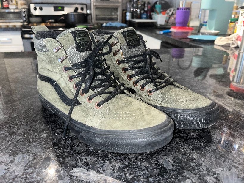 2. RARE Vans Sk8-Hi Pat Moore grape leaf 7.5 men / 9.0 women $70 ($100+ new retail)