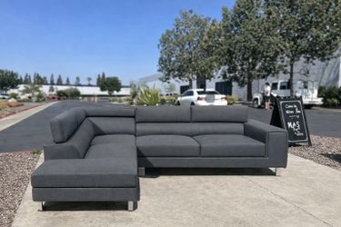 $395.00 !!! New 104” Grey Fabric Sectional Sofa Couch