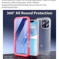 Sportlink Waterproof Case For iPhone 16 Pro Pink New In The Box