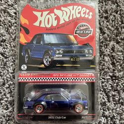 Hot Wheels RLC 1972 Skyline h/t 2000 GT-R Blue 