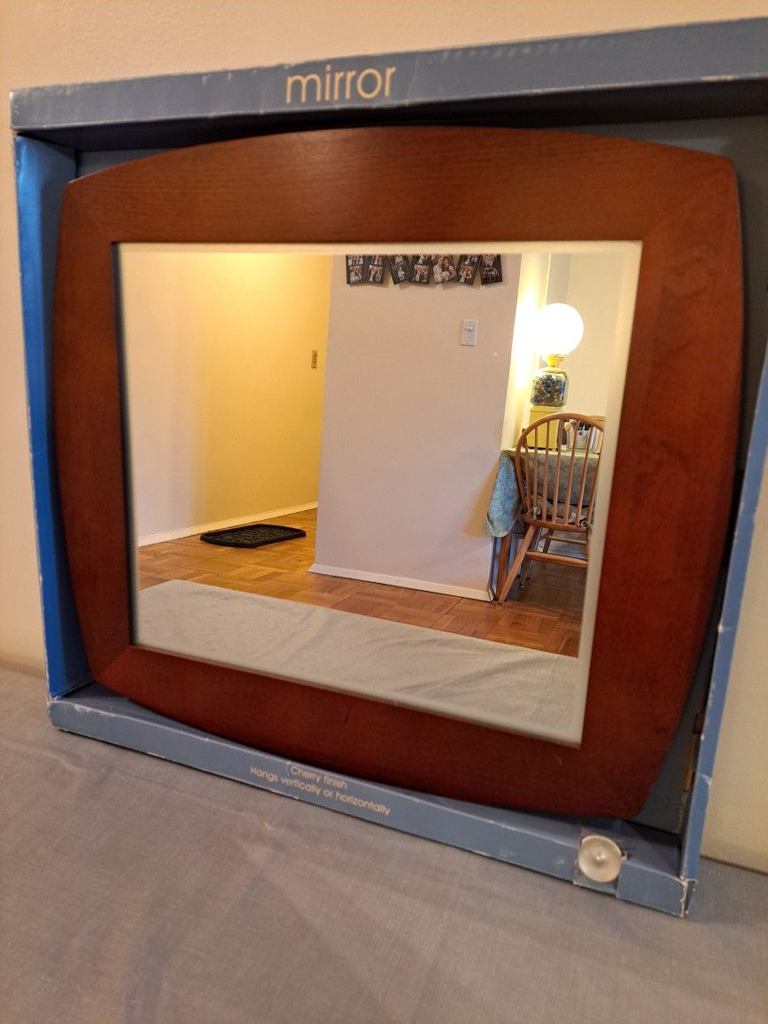 Michael Graves Cherry Finish Wood Frame Mirror