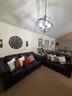 Leather couch and love seat