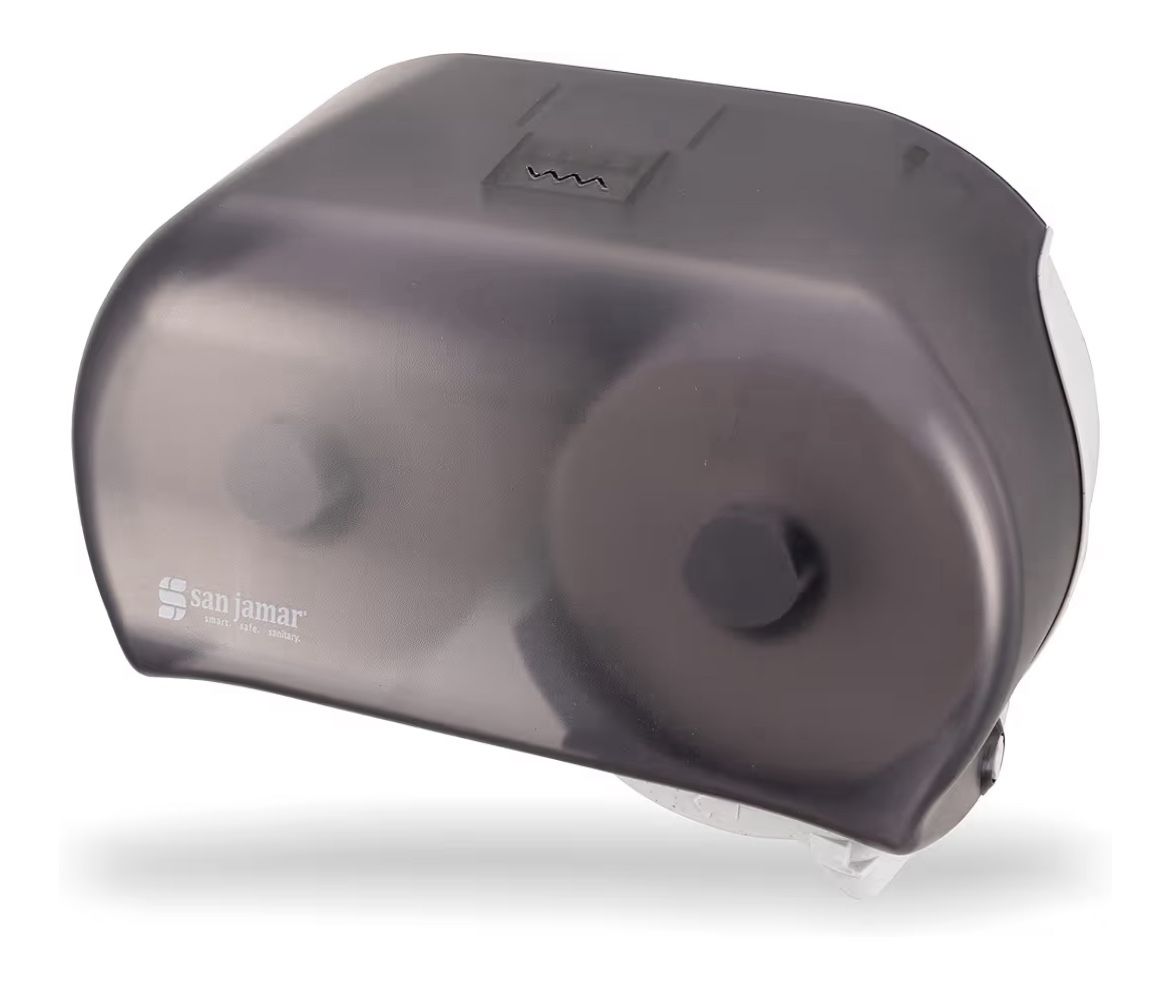 San Jamar Classic Versatwin Plastic Tissue Dispenser, Toilet Paper Holder, Tissue Holder with Dual Dispensing for Bathroom, Commercial, Office, Restau