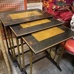 Beautiful Mid Century, Asian style nesting tables