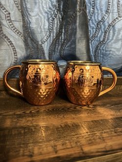 Ketel One Hammered Copper Mule Mug Set Of Two- Stainless Steel Lined