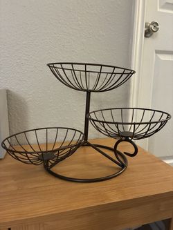 3-Tier Bronze Fruit Basket 