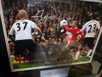 Berbatov signed Manchester United photo autograph