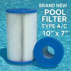 Pool Filter Cartridge Type A/C – 10” x 7” – Fits Intex, Summer Waves, Coleman