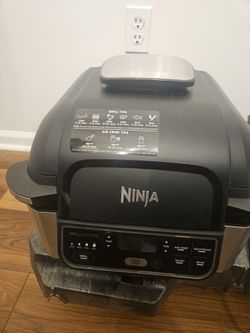Ninja Foodi Indoor Electric Grill – Air Fryer, Roast, Bake, Dehydrate, Programmable, Nonstick, Black/Silver,
