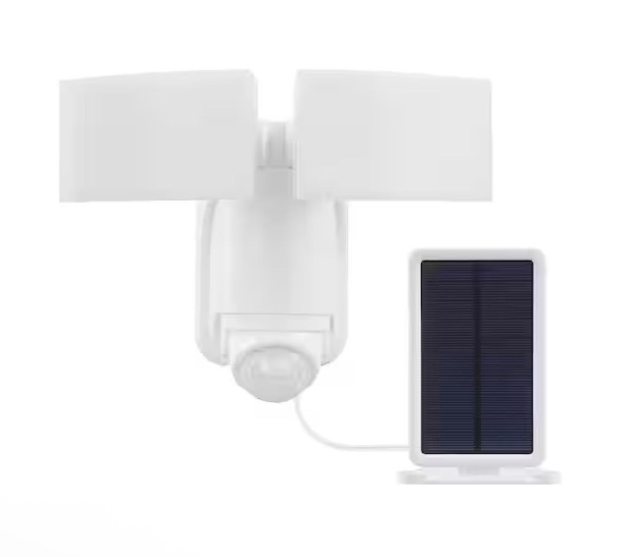 180° White Motion Sensing Security Light Solar Powered Outdoor 2-Head LED Flood Light 1400 Lumens