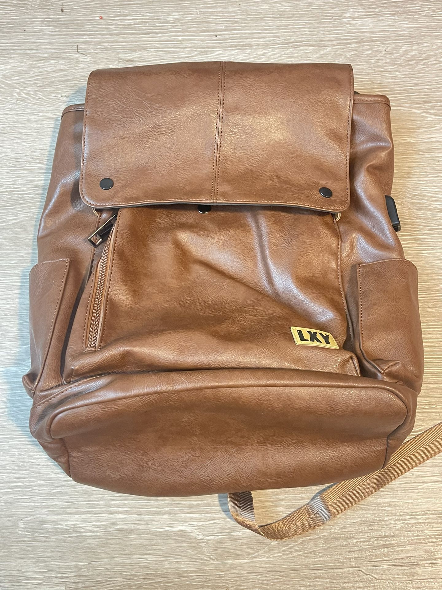 LXY Light Brown Vegan “Leather” Backpack Never Worn 