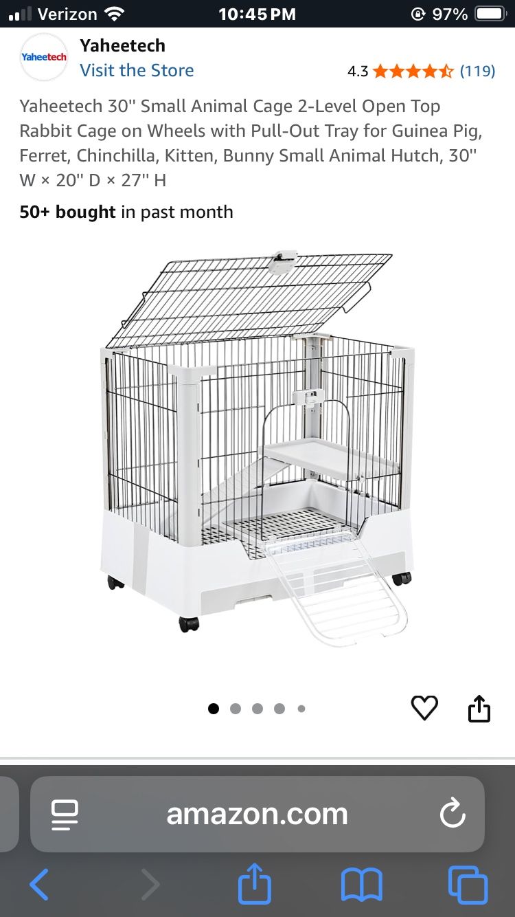 Pet Cage Used $60, Original $114