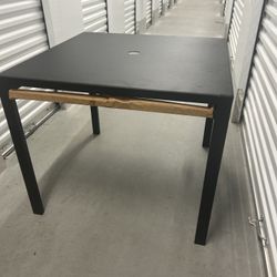 Black Table With Umbrella Hole