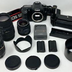 Canon EOS 50D DSLR Camera & 3 Lens Bundle