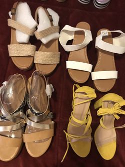 Brand new 3 pairs of wedges and 1pair of heels size 9