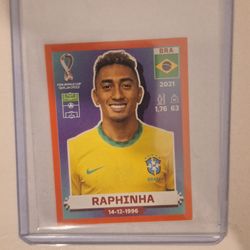 Raphinha 2022 FIFA World Cup Sticker Red Frame BRA 18 Brazil
