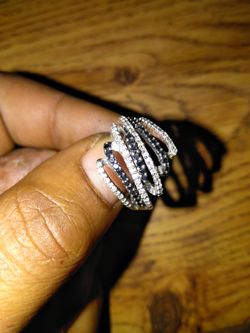 Silver real diamond ring