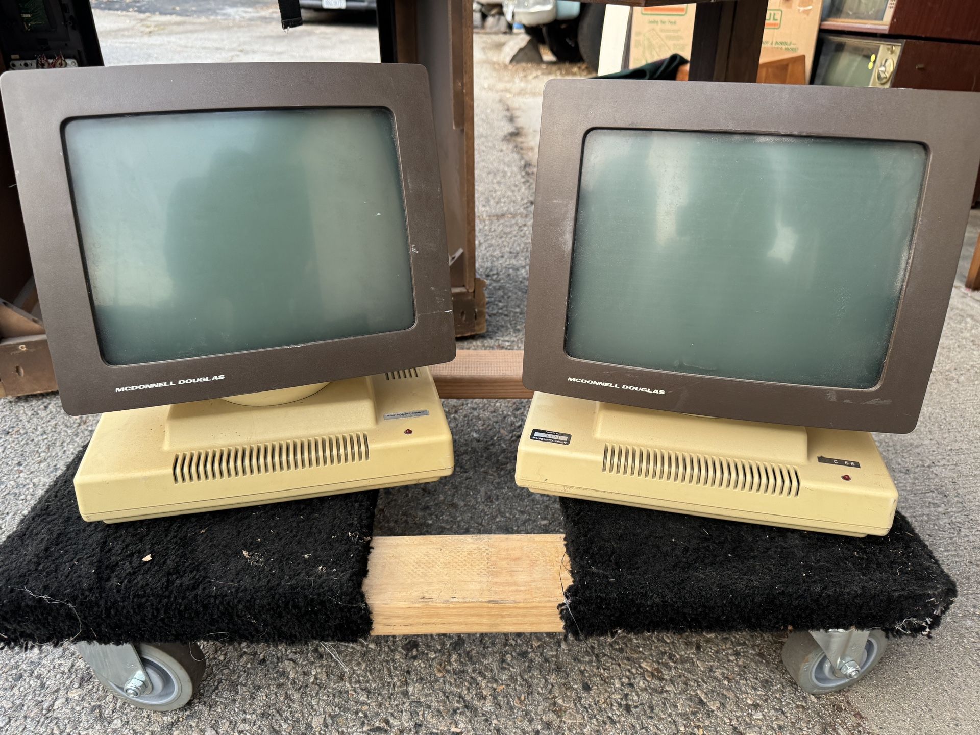 Vintage pair of 1984 Computer Monitor