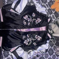 satin bomber jacket embroidered reversible 