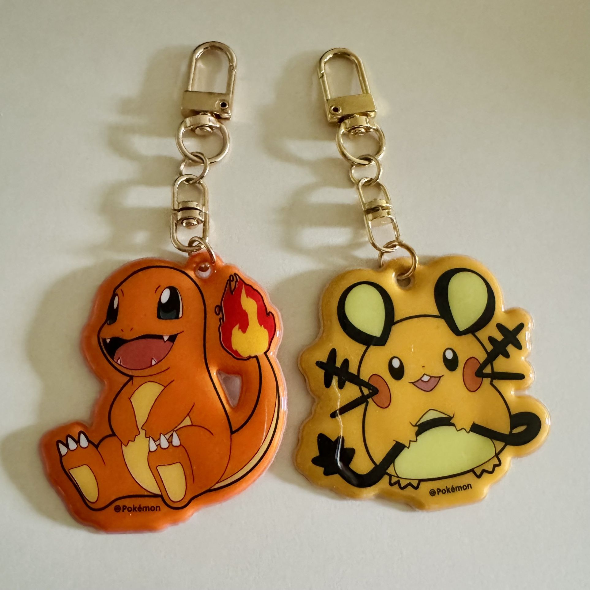 New Pokémon Keychain Bag Charm Charmander and Dedenne Tags Toy