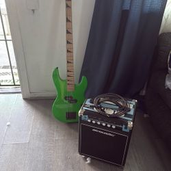 Bass Guitar And Amp 