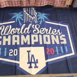 Dodgers World Series Championship Flag 3x5 Ft. 30 Each SHIPPING AVAILABLE