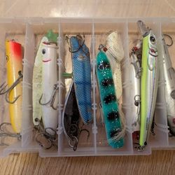 box of large saltwater fishing lures