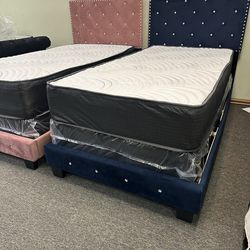 NEW TWIN SIZE BED WITH MATTRESS AND BOXSPRING INCLUDING FREE DELIVERY PAY ON ARRIVAL
