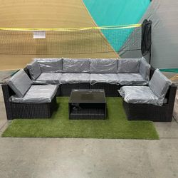 7pc Outdoor Sectional Patio Furniture Set