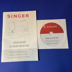 Singer 5(contact info removed) 6199 6180 6160 Sewing Machine Installation Manual Bound