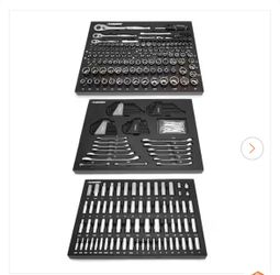 Husky Mechanics Tool Set in EVA Trays (290-Piece)