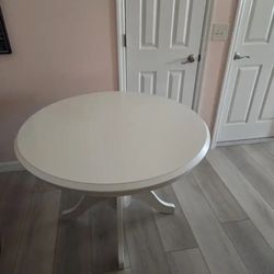 White Pedestal Kitchen Dining Table