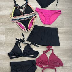 XL Large D Lot Of Women’s Swimsuits Bikini Shorts Halter Two Piece 