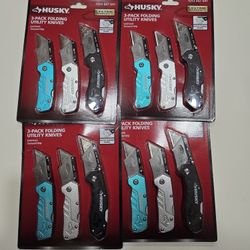 Husky 3-pack Folding Utility Knives 