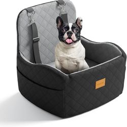 Brand New Unopened    Dog Car Seat for Small/Medium Dogs Under 35lbs, Detachable & Washable Elevated Pet Travel Bed, 2 Storage Pockets & Safety Belt, 