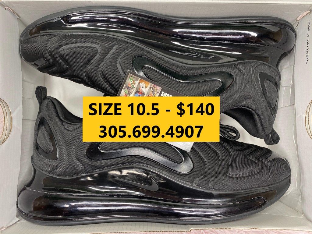 NIKE AIR MAX 720 BLACK MESH NEW SNEAKERS GYM SHOES SIZE 10 44 A3 for Sale  in Miami, FL - OfferUp