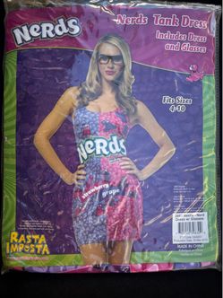 Nerds Candy Tank Dress Costume with Glasses