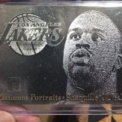 Shaquille O'Neal #8 - 1996-97 Fleer Metal Basketball - Platinum Portraits $90