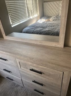Light Wood Dresser with Mirror