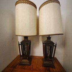 Pair Of Unique Vintage Lamps 