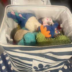 Bin With washed Dog Toys 