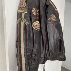 Cafe Racer Biker Leather Jacket 